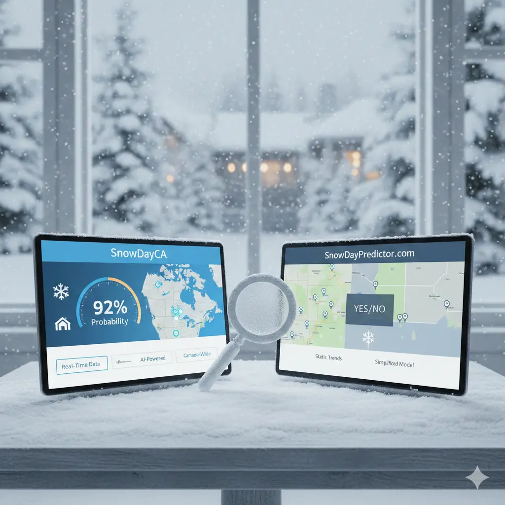 snowdayca vs snowdaypredictor.com