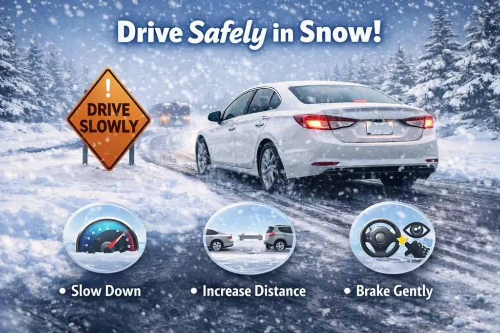 Driving tips for snowy conditions.