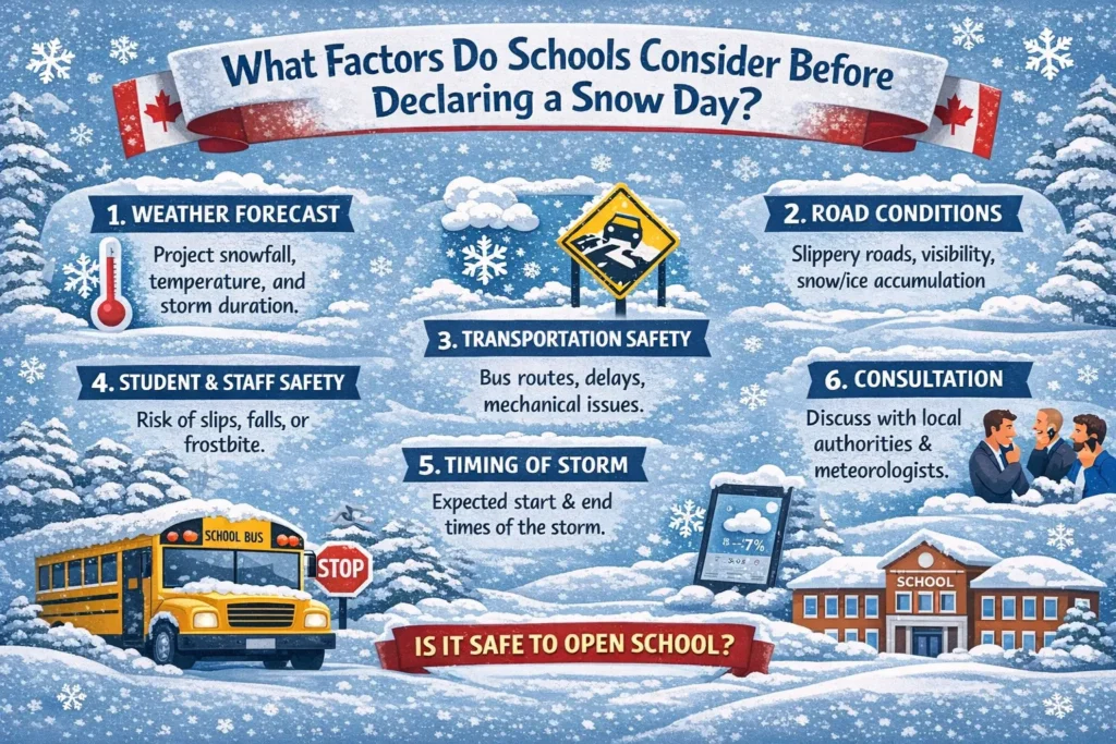 explaining some factor of schools declaring snow days