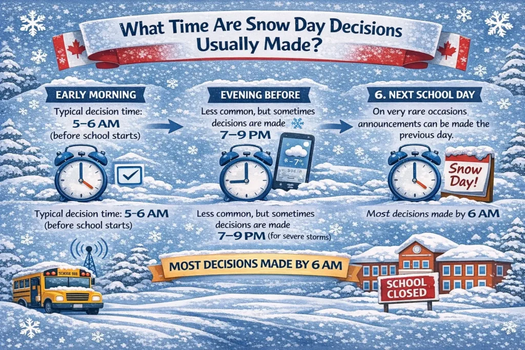 Most decision mage by 6 AM in cananda