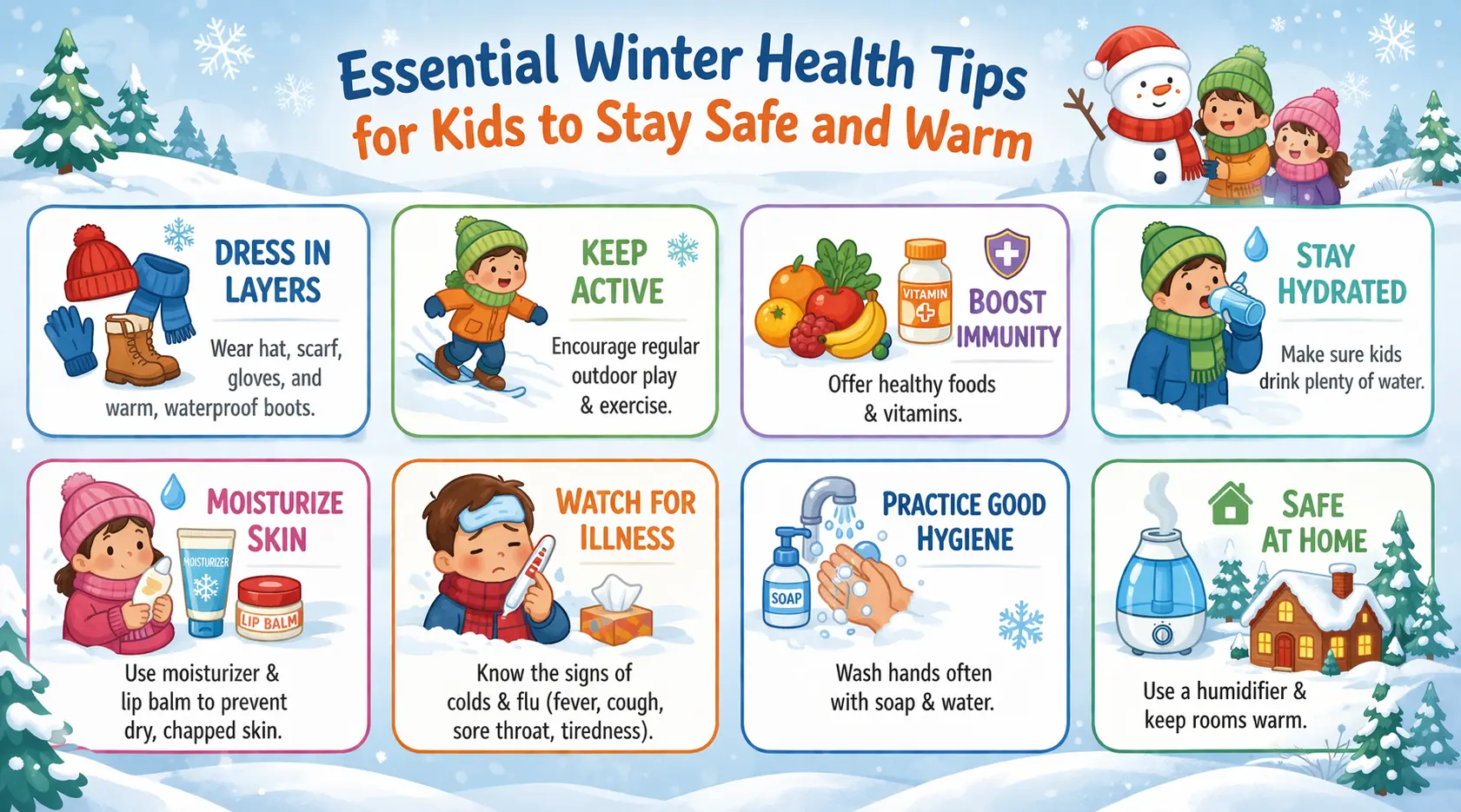 Winter health tips for kids