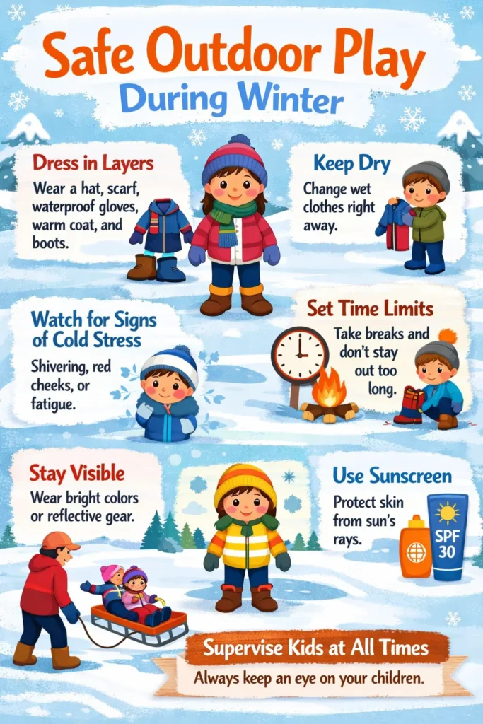 Winter outdoor safety tips for children