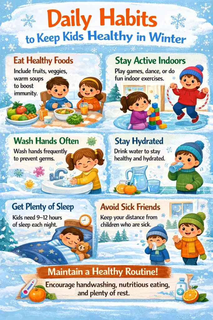 daily Habits to keep kids healthy in winter