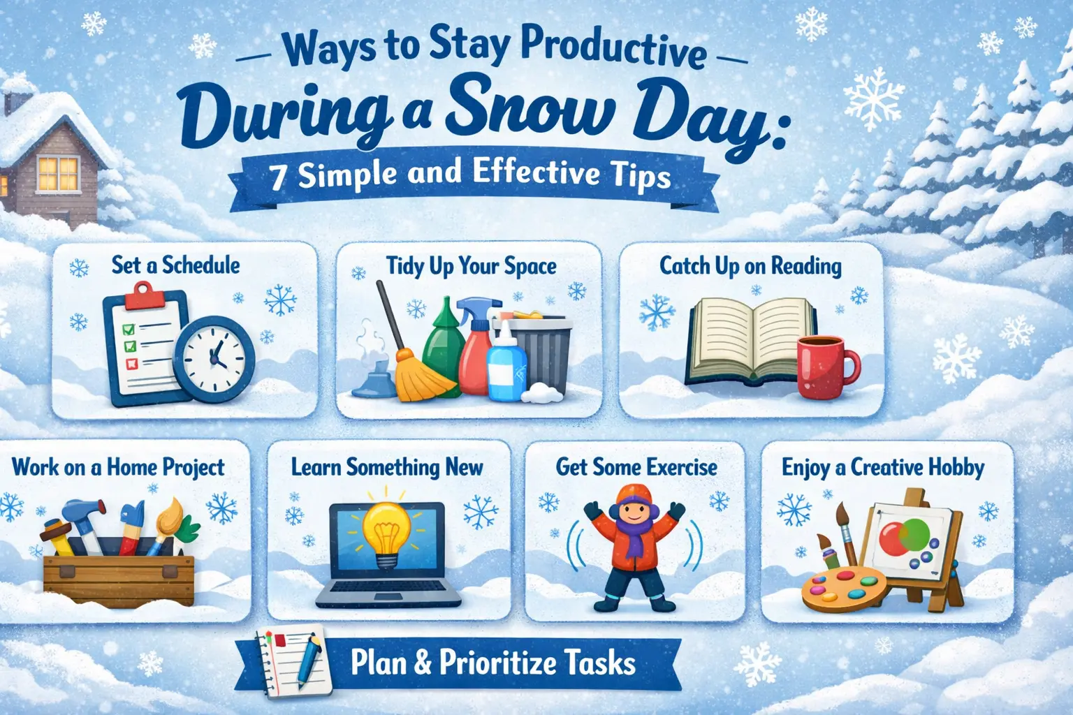 ways to stay productive during a snow day