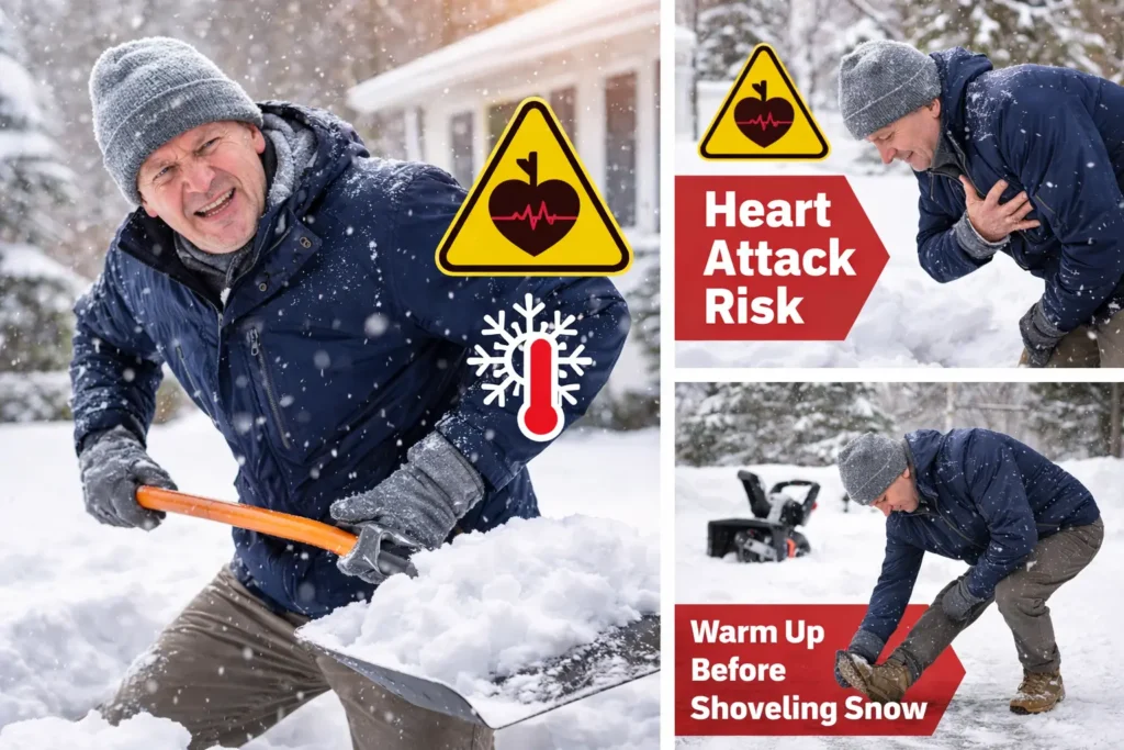 shoveling snow impact on heart